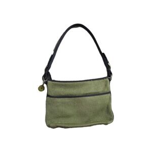 The Sak Women's Shoulder Bag Tote Woven  Green Crochet Knit Black strap handle